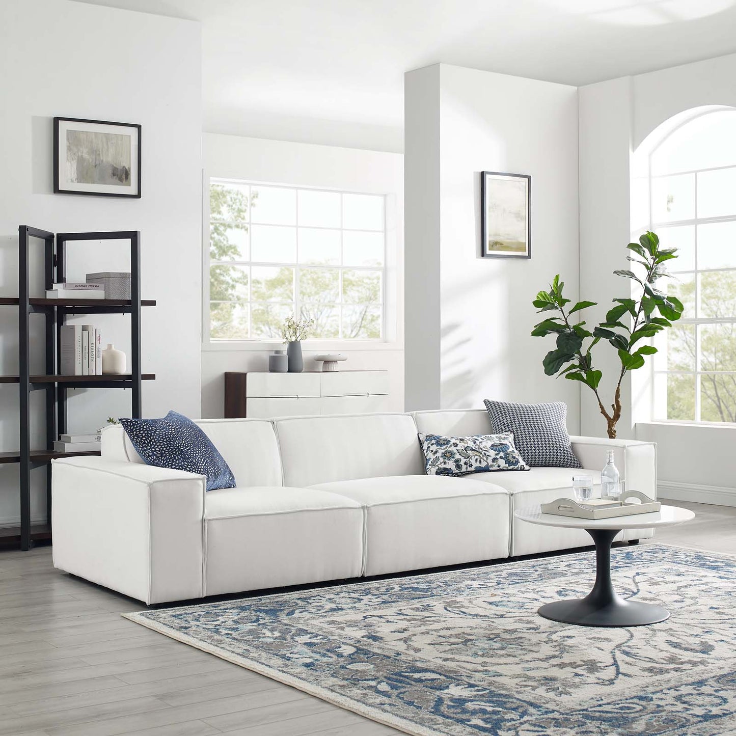 Restore 3-Piece Sectional Sofa, Fabric, White, 19261