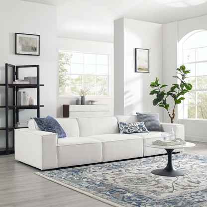Restore 3-Piece Sectional Sofa, Fabric, White, 19261