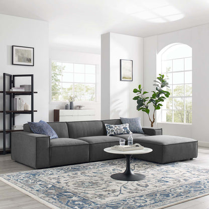 Restore 4-Piece Sectional Sofa, Fabric, Dark Grey Gray, 19262