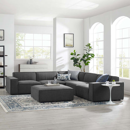 Restore 6-Piece Sectional Sofa, Fabric, Dark Grey Gray, 19272