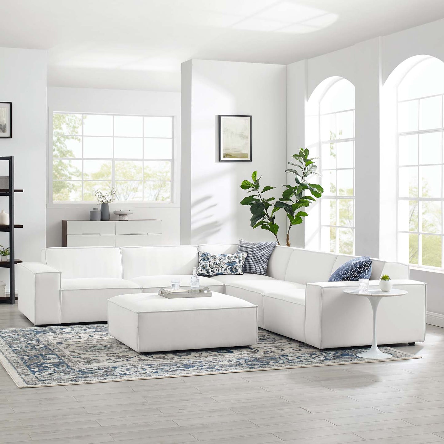 Restore 6-Piece Sectional Sofa, Fabric, White, 19273
