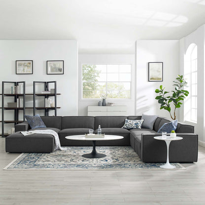 Restore 7-Piece Sectional Sofa, Fabric, Dark Grey Gray, 19276