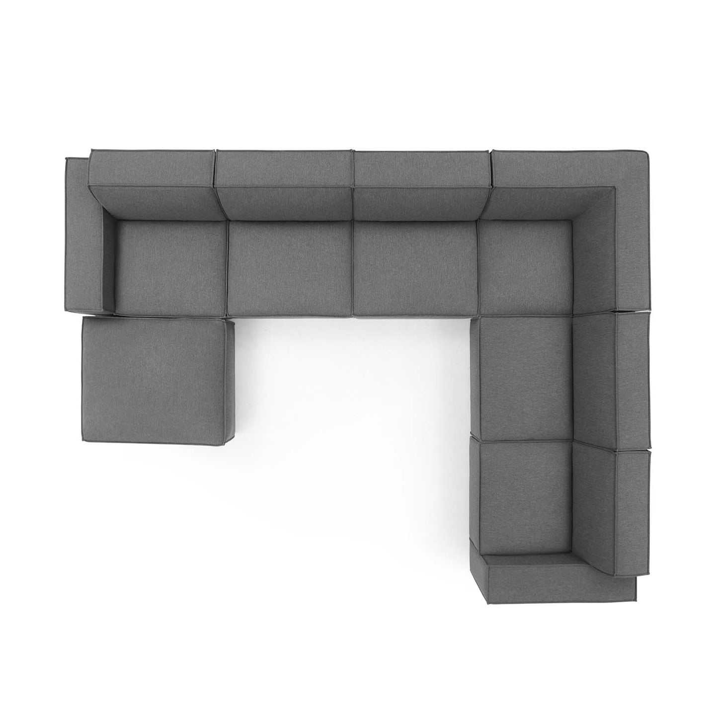 Restore 7-Piece Sectional Sofa, Fabric, Dark Grey Gray, 19276