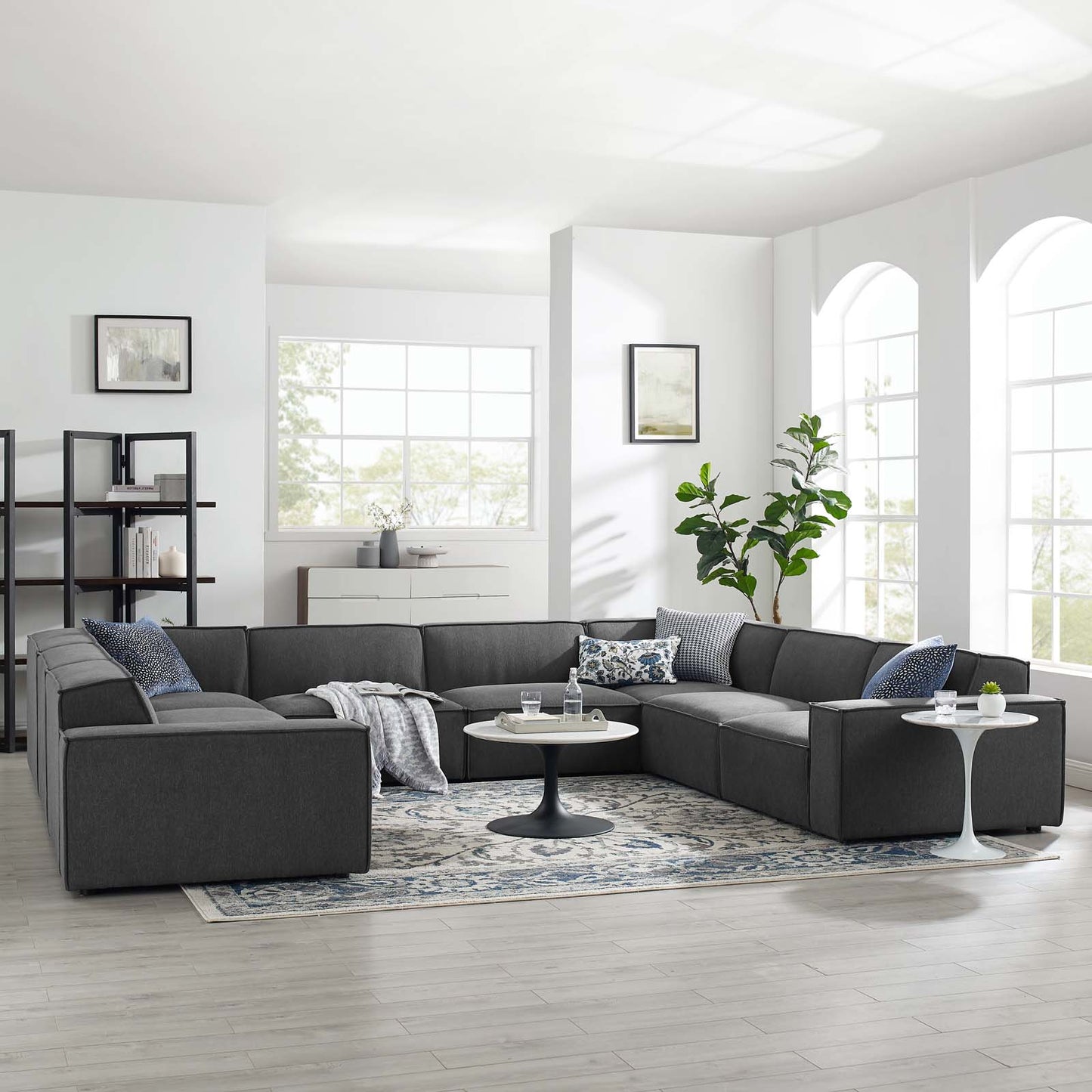 Restore 8-Piece Sectional Sofa, Fabric, Dark Grey Gray, 19278