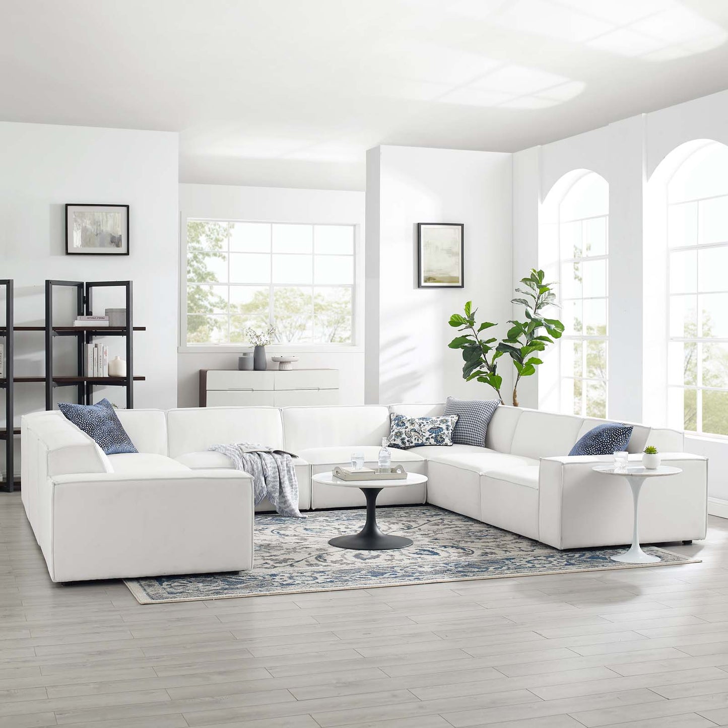 Restore 8-Piece Sectional Sofa, Fabric, White, 19279