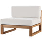Upland Outdoor Patio Teak Wood Armless Chair, Wood, Brown Natural White, 19283
