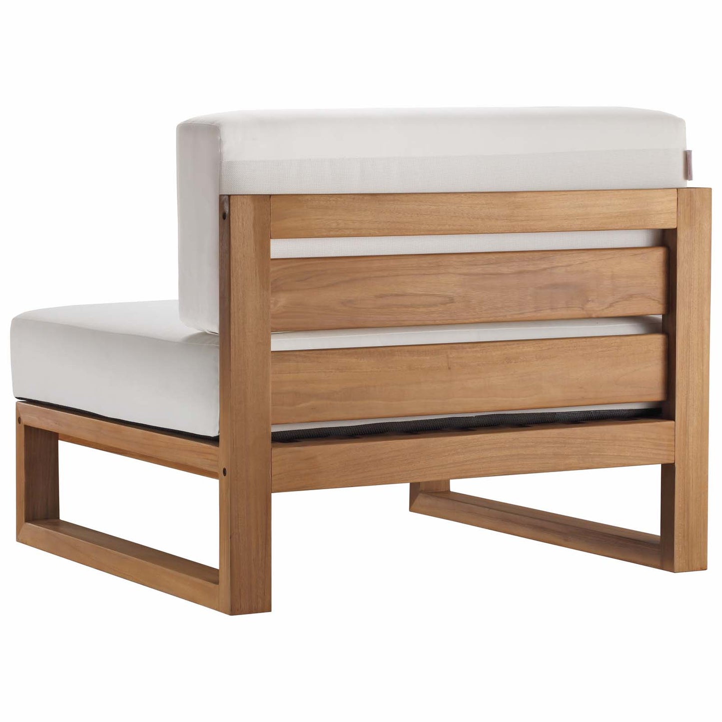 Upland Outdoor Patio Teak Wood Armless Chair, Wood, Brown Natural White, 19283