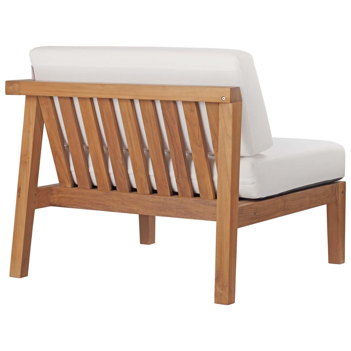 Bayport Outdoor Patio Teak Wood Right-Arm Chair, Wood, Brown Natural White, 19287