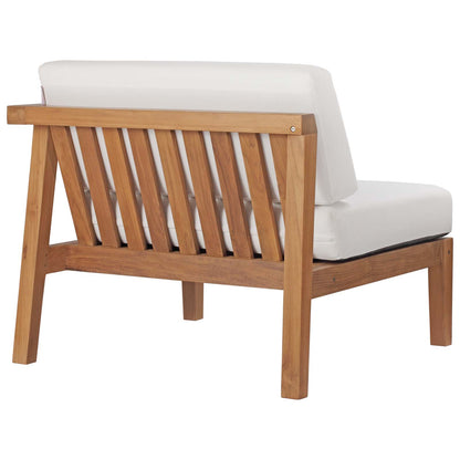 Bayport Outdoor Patio Teak Wood Right-Arm Chair, Wood, Brown Natural White, 19287