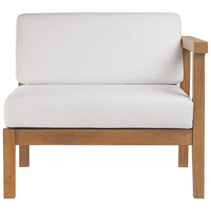 Bayport Outdoor Patio Teak Wood Right-Arm Chair, Wood, Brown Natural White, 19287