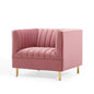 Shift Channel Tufted Performance Velvet Armchair, Velvet, Pink, 19288