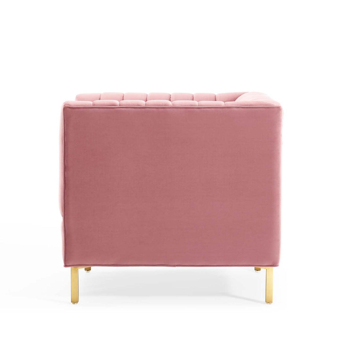 Shift Channel Tufted Performance Velvet Armchair, Velvet, Pink, 19288