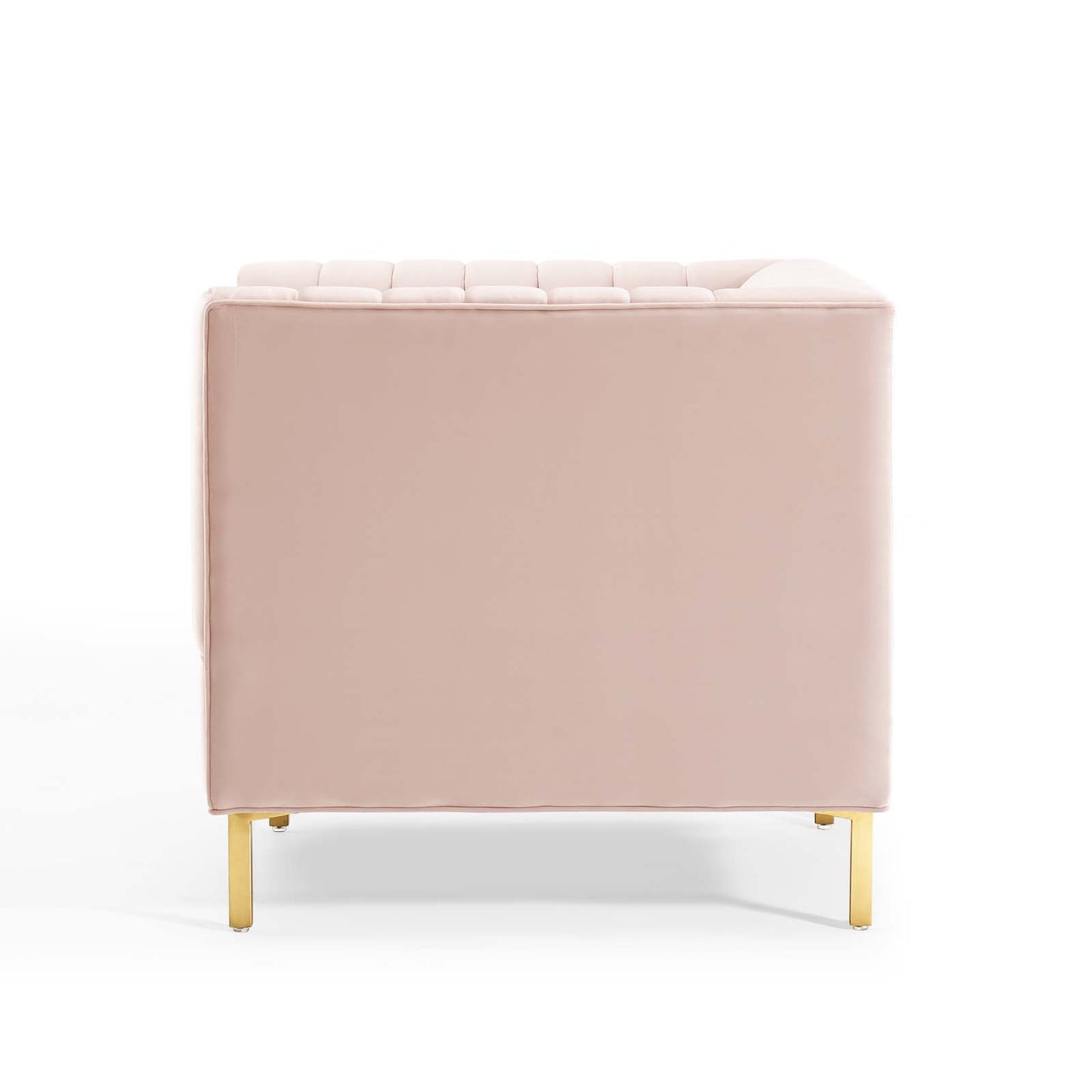 Shift Channel Tufted Performance Velvet Armchair, Velvet, Pink, 19291