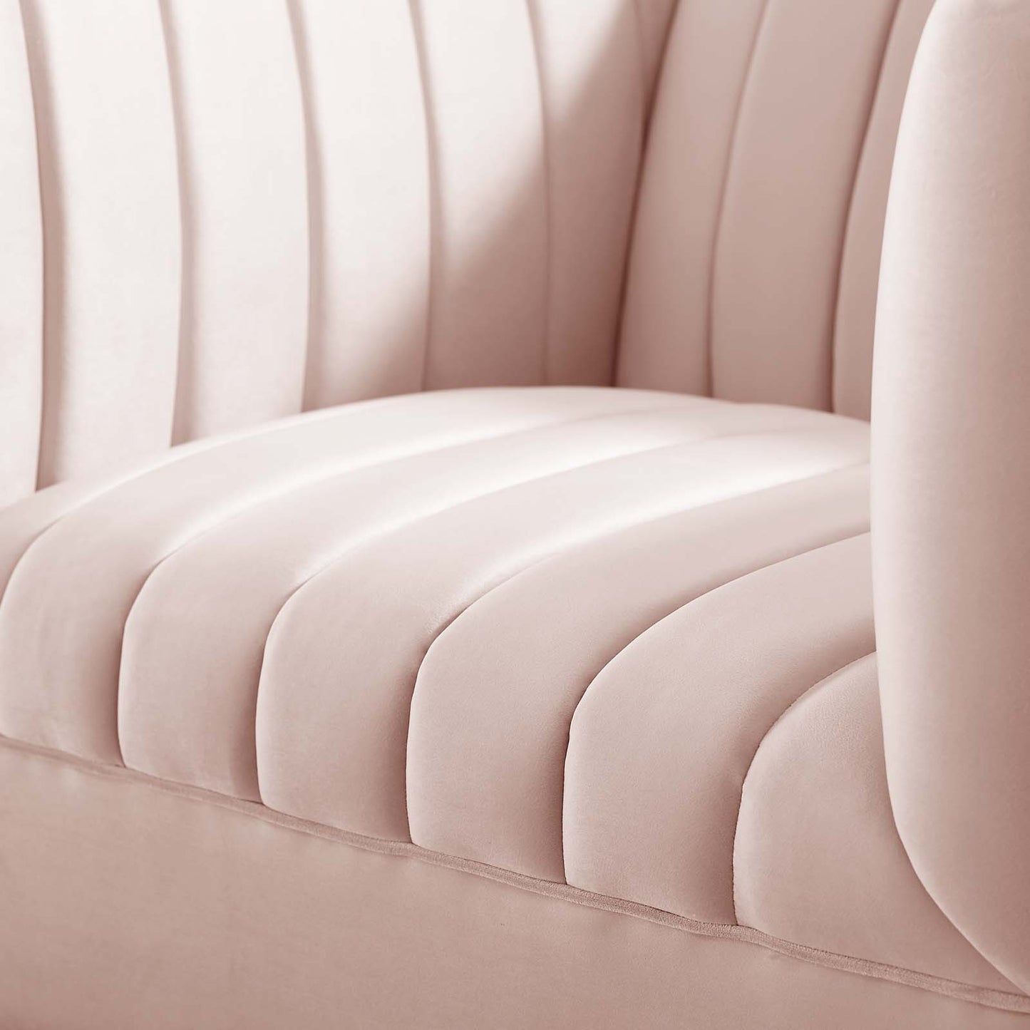 Shift Channel Tufted Performance Velvet Armchair, Velvet, Pink, 19291