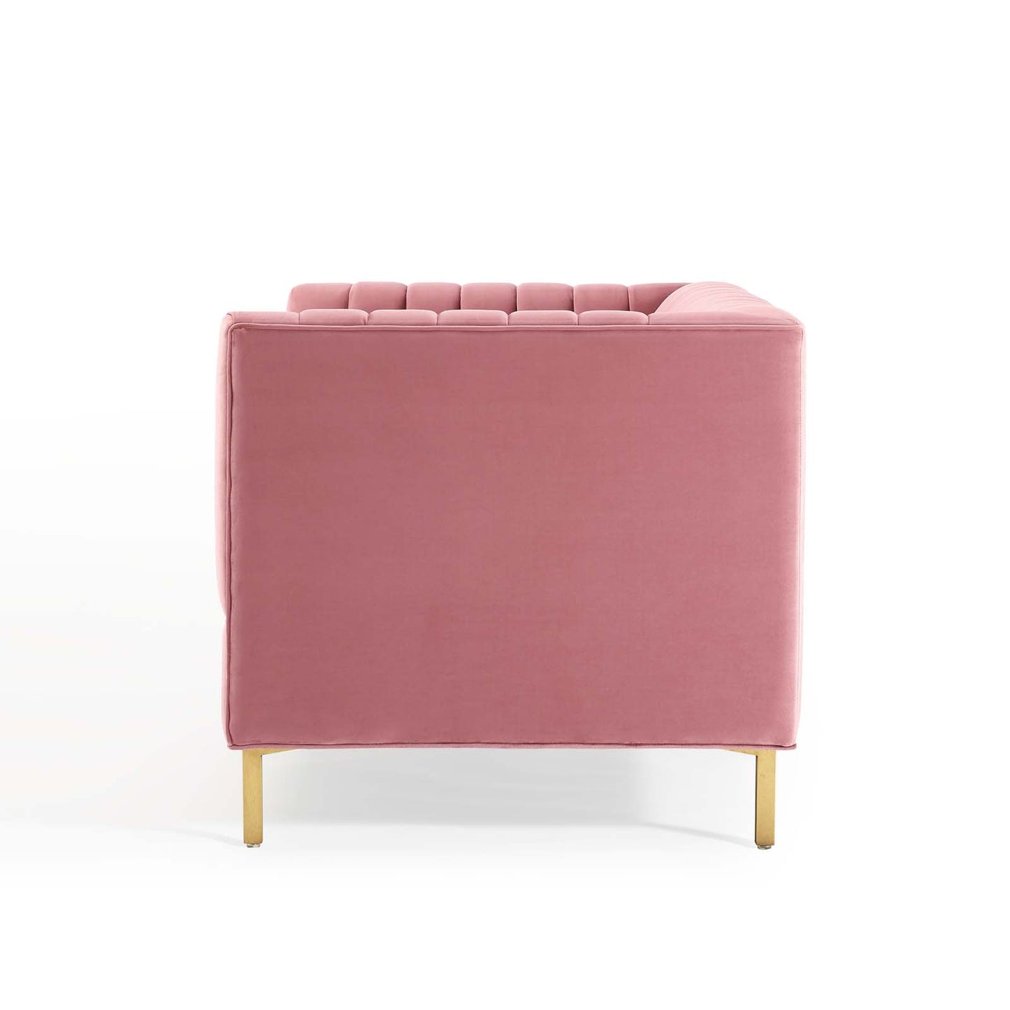 Shift Channel Tufted Performance Velvet Loveseat, Velvet, Pink, 19293