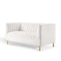Shift Channel Tufted Performance Velvet Loveseat, Velvet, White, 19297