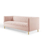 Shift Channel Tufted Performance Velvet Sofa, Velvet, Pink, 19301