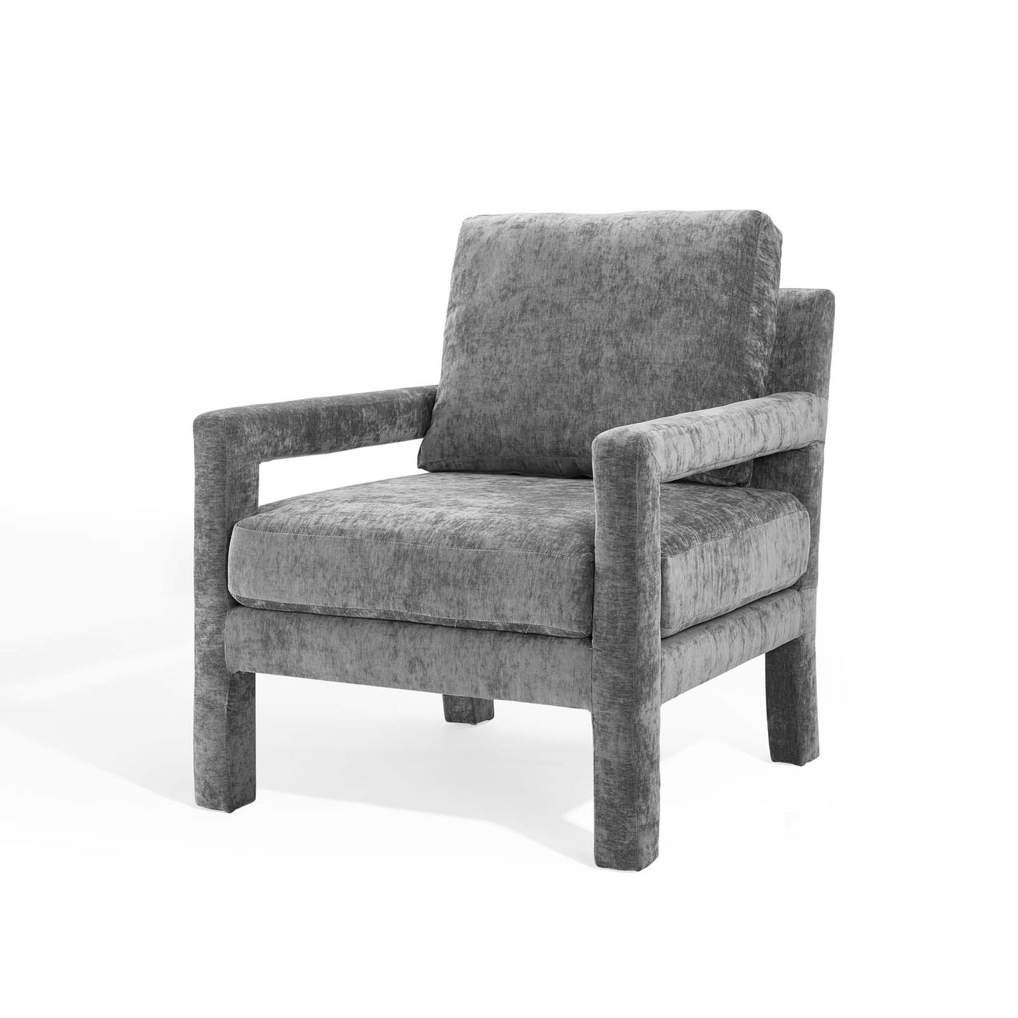 Rehearse Crushed Performance Velvet Armchair, Velvet, Grey Gray, 19303