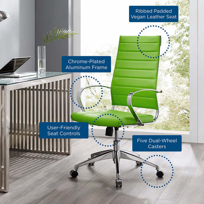 Jive Highback Office Chair, Faux Leather, Green, 19309