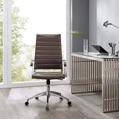 Jive Highback Office Chair, Faux Leather, Brown, 19311