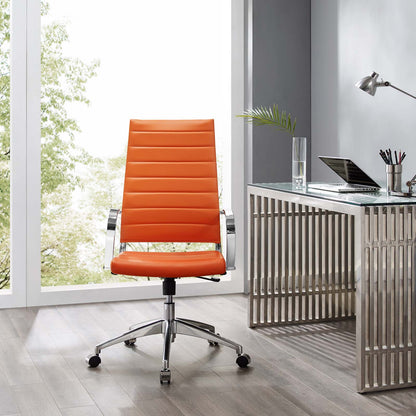 Jive Highback Office Chair, Faux Leather, Orange, 19313