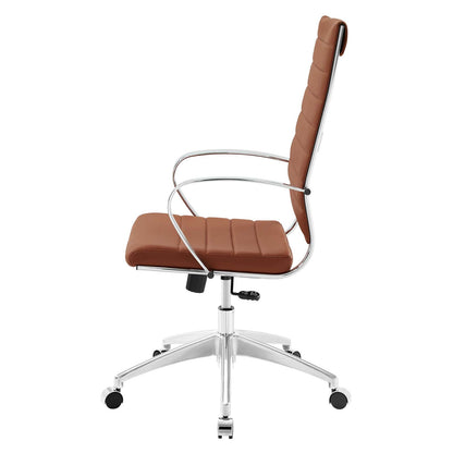 Jive Highback Office Chair, Faux Leather, Red Brown, 19315