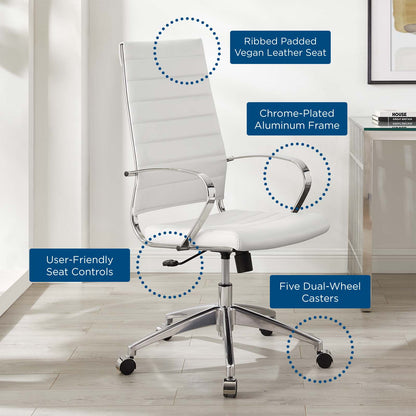 Jive Highback Office Chair, Faux Leather, White, 19316