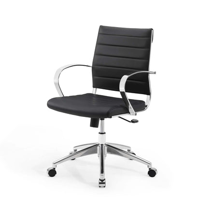 Jive Mid Back Office Chair, Faux Leather, Black, 19318