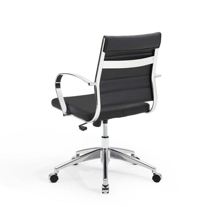 Jive Mid Back Office Chair, Faux Leather, Black, 19318