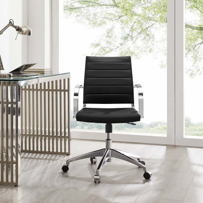 Jive Mid Back Office Chair, Faux Leather, Black, 19318