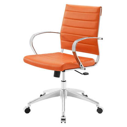 Jive Mid Back Office Chair, Faux Leather, Orange, 19321