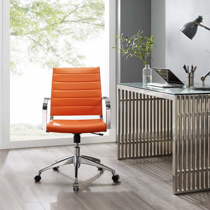 Jive Mid Back Office Chair, Faux Leather, Orange, 19321