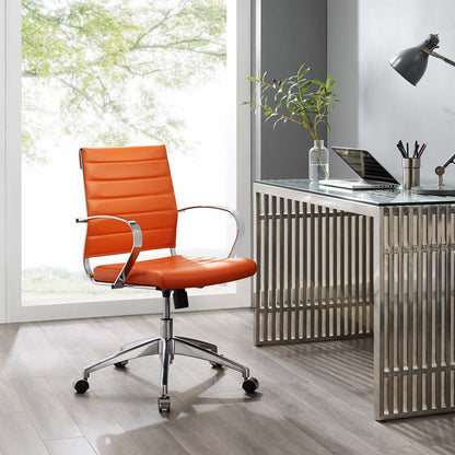Jive Mid Back Office Chair, Faux Leather, Orange, 19321