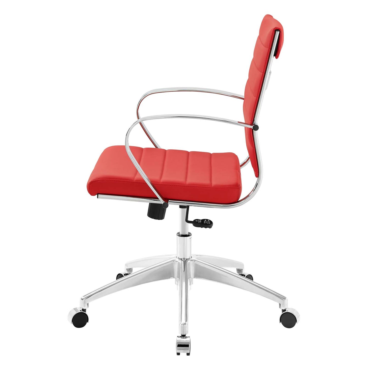 Jive Mid Back Office Chair, Faux Leather, Red, 19322