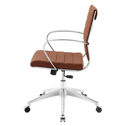 Jive Mid Back Office Chair, Faux Leather, Red Brown, 19323
