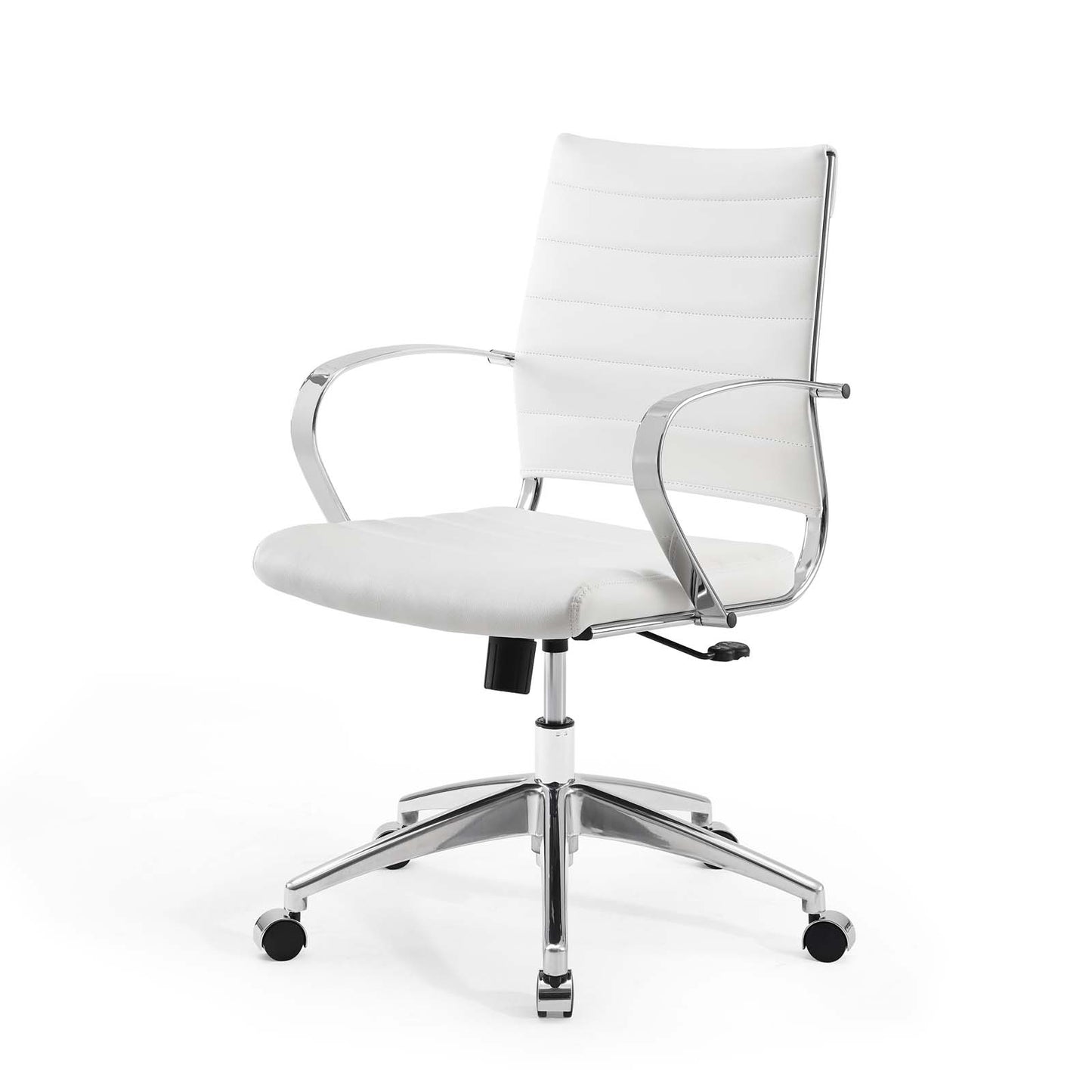 Jive Mid Back Office Chair, Faux Leather, White, 19324