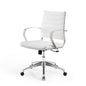 Jive Mid Back Office Chair, Faux Leather, White, 19324