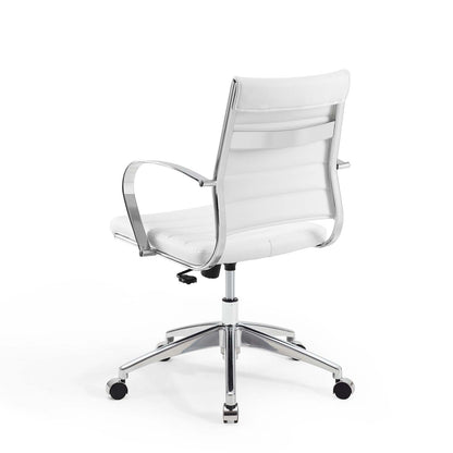 Jive Mid Back Office Chair, Faux Leather, White, 19324