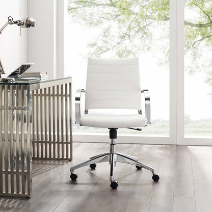 Jive Mid Back Office Chair, Faux Leather, White, 19324