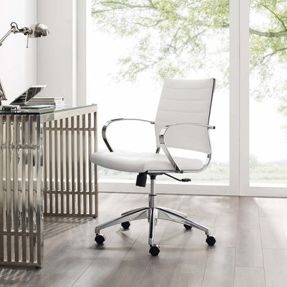 Jive Mid Back Office Chair, Faux Leather, White, 19324