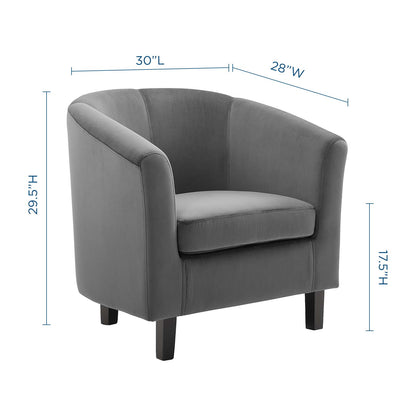 Prospect Performance Velvet Armchair, Velvet, Dark Grey Gray, 19325