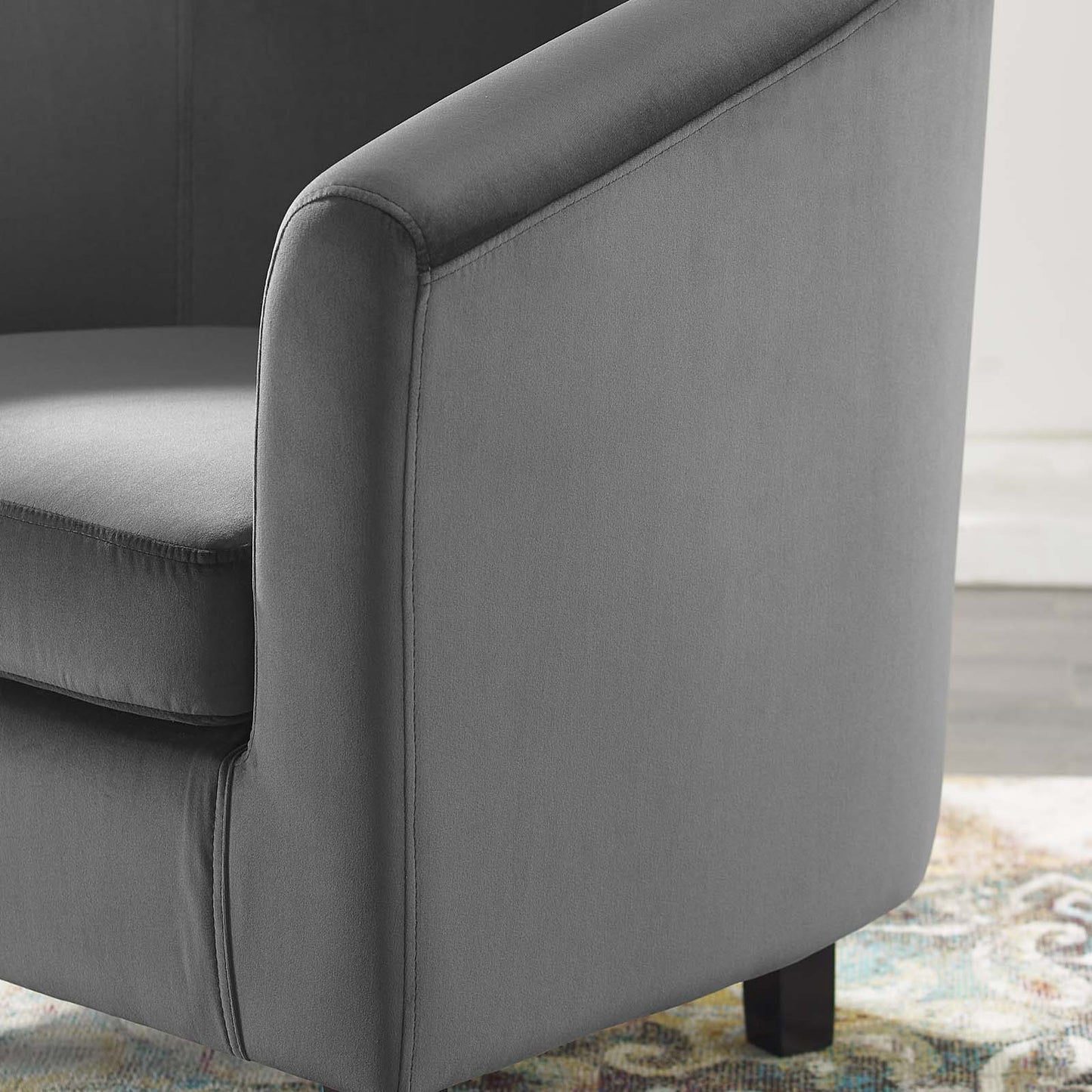 Prospect Performance Velvet Armchair, Velvet, Dark Grey Gray, 19325