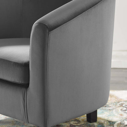 Prospect Performance Velvet Armchair, Velvet, Dark Grey Gray, 19325
