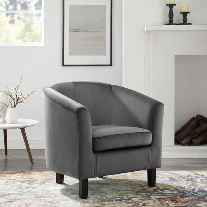Prospect Performance Velvet Armchair, Velvet, Dark Grey Gray, 19325