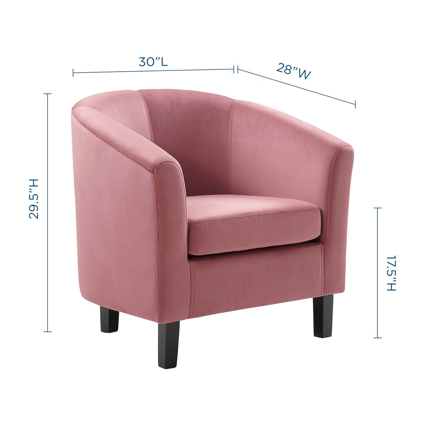 Prospect Performance Velvet Armchair, Velvet, Pink, 19326