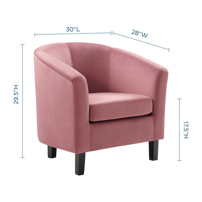 Prospect Performance Velvet Armchair, Velvet, Pink, 19326