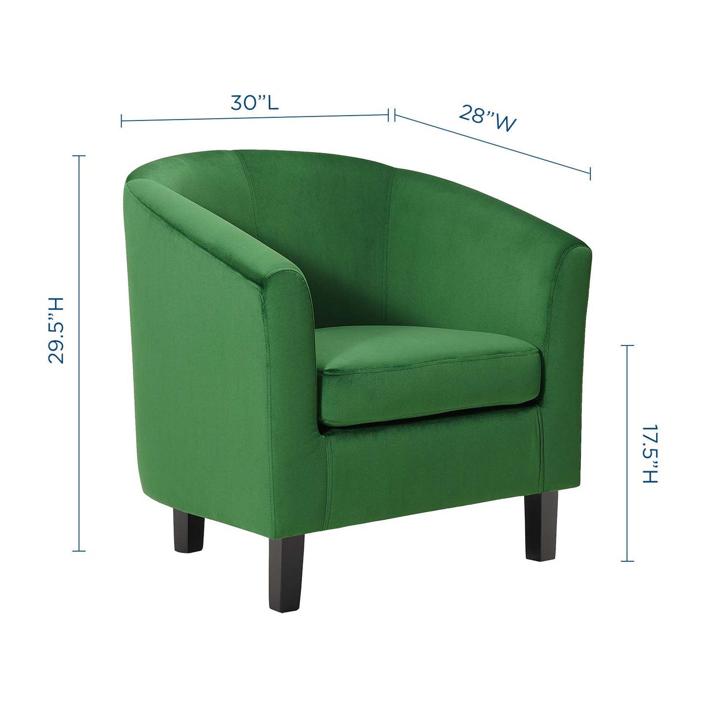 Prospect Performance Velvet Armchair, Velvet, Green, 19327