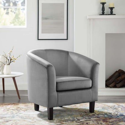 Prospect Performance Velvet Armchair, Velvet, Light Grey Gray, 19328