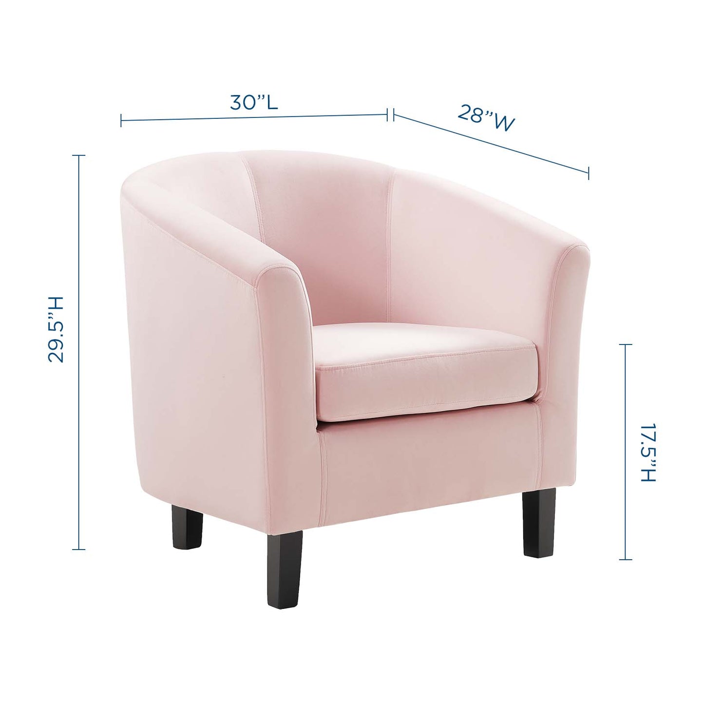 Prospect Performance Velvet Armchair, Velvet, Pink, 19330