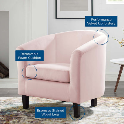 Prospect Performance Velvet Armchair, Velvet, Pink, 19330